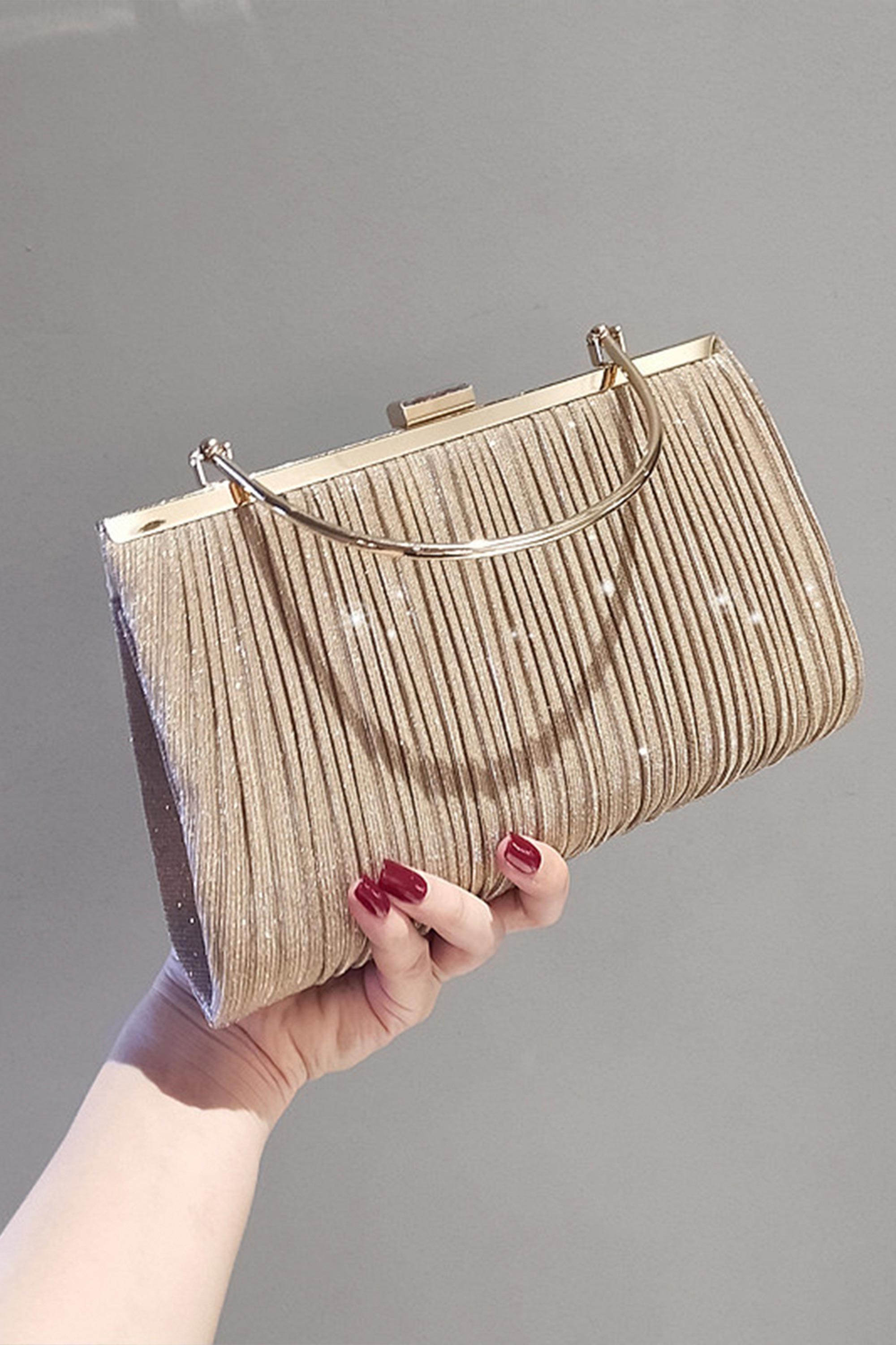 Pochette De Soirée Femme Argentée - Strass Et Paillettes - Pour Mariage