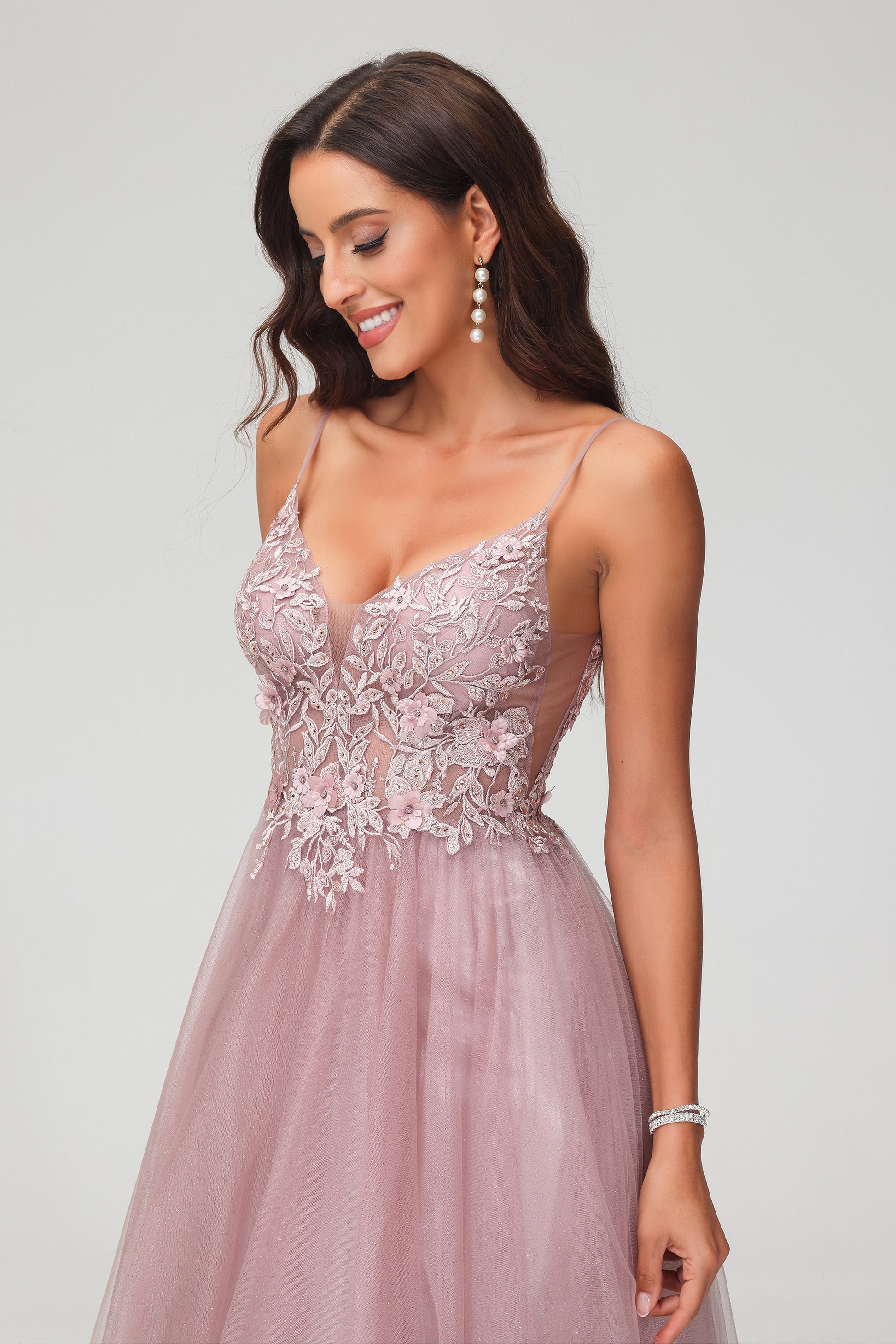 Robe Sirene Gown Robe Rose Paillettes Robe Longue En Tulle