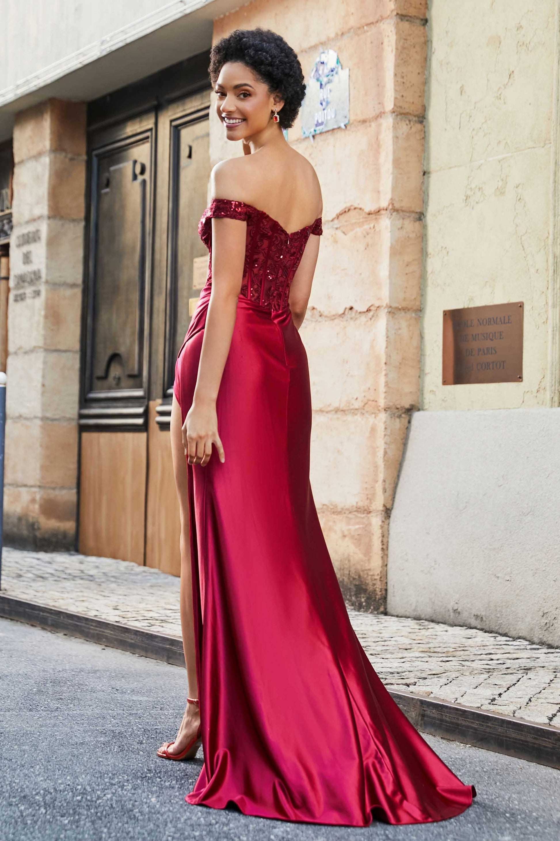 Gown Robe Sirene Rouge Mariage Robe Sirène En Satin Avec Haut